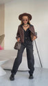 "WIDE BALLON" jeans trousers 8379 - dark grey